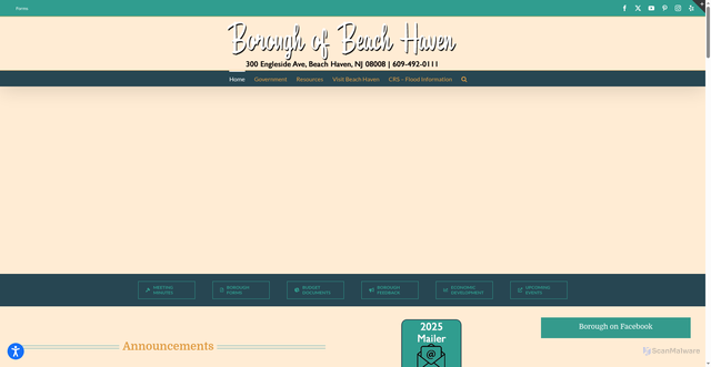 Security scan screenshot of https://beachhaven-nj.gov/