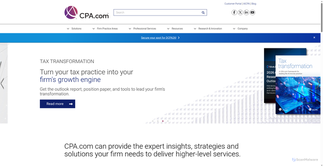 Security scan screenshot of https://cpa.com