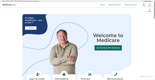 Security scan screenshot of https://www.medicare.gov/