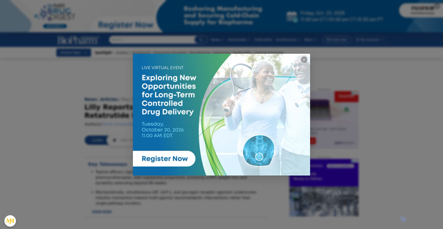 Security scan screenshot of https://www.biopharminternational.com/view/lilly-reports-up-to-28-3-weight-loss-with-retatrutide-in-phase-3-obesity-trial