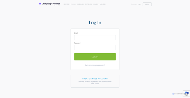 Security scan screenshot of https://telent5.createsend.com