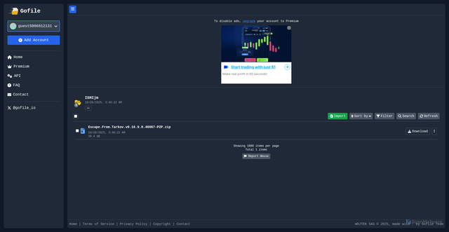 Security scan screenshot of https://gofile.io/d/ISHIjm