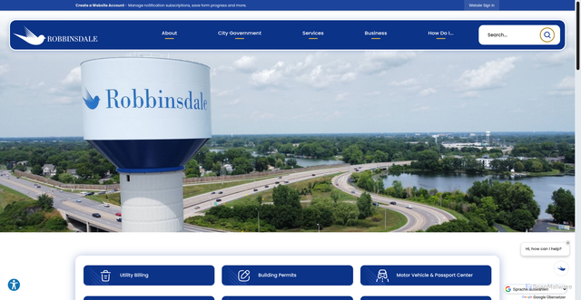 Security scan screenshot of https://www.robbinsdalemn.gov/