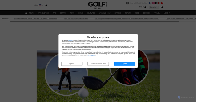 Security scan screenshot of https://www.golfmonthly.com