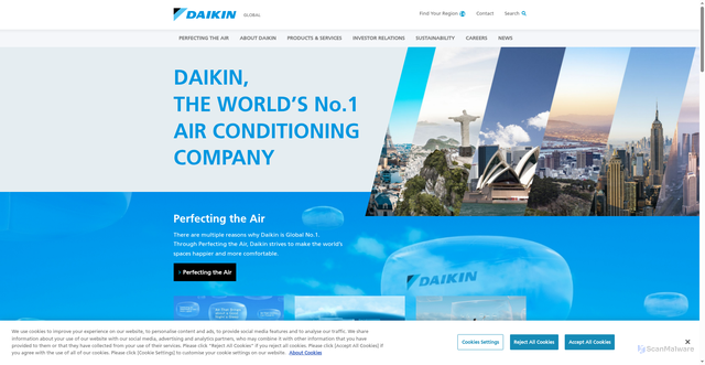Security scan screenshot of https://www.daikin.com