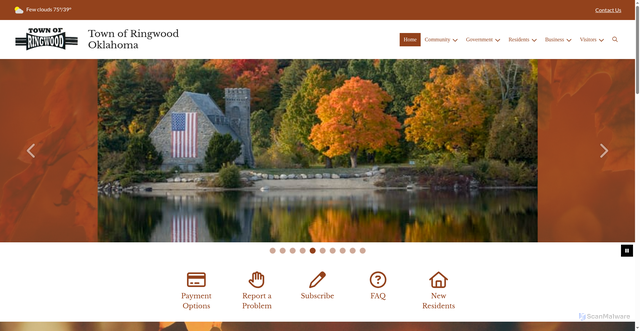 Security scan screenshot of https://townofringwood.municipalimpact.com/