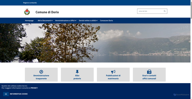 Security scan screenshot of https://www.comune.dorio.lc.it/hh/index.php