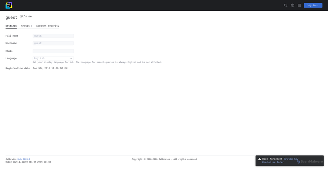 Security scan screenshot of https://hub.jetbrains.com