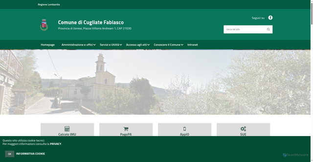 Security scan screenshot of https://www.comune.cugliatefabiasco.va.it/hh/index.php