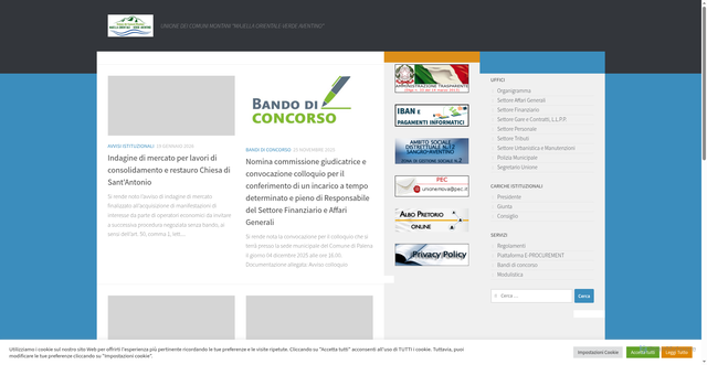 Security scan screenshot of https://www.unionemova.it/