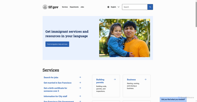 Security scan screenshot of https://www.sf.gov/