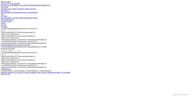 Security scan screenshot of https://www.usfoods.com/