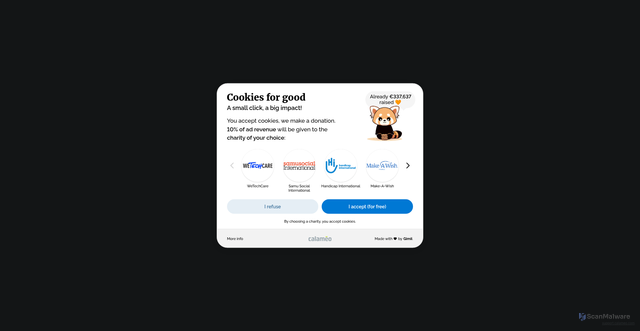 Security scan screenshot of https://v.calameo.com