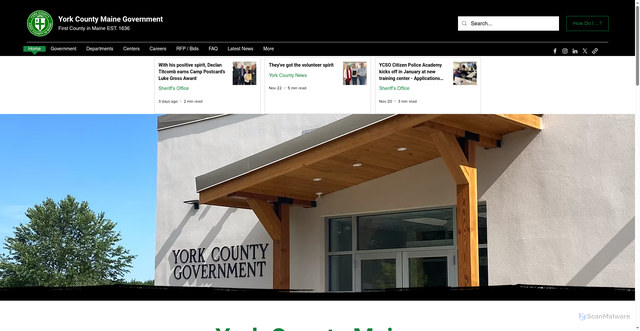 Security scan screenshot of https://www.yorkcountymaine.gov/