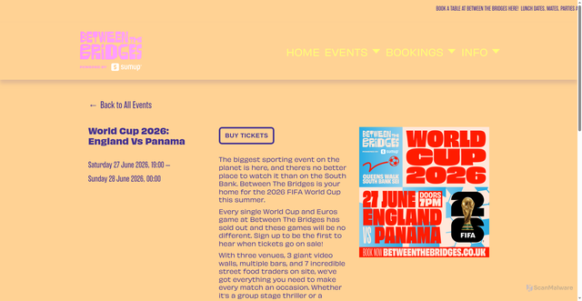 Security scan screenshot of https://www.betweenthebridges.co.uk/events-btb/world-cup-england-panama-27-jun