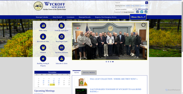 Security scan screenshot of https://www.wyckoffnj.gov/