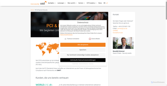 Security scan screenshot of https://pci.usd.de