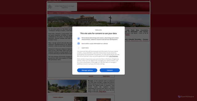 Security scan screenshot of https://www.discoverlebanon.com/