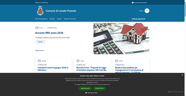 Security scan screenshot of https://www.comune.lonatepozzolo.va.it