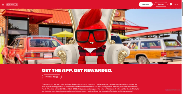 Security scan screenshot of https://www.sheetz.com/loyalty-program