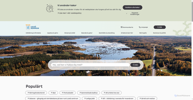 Security scan screenshot of https://www.lulea.se/