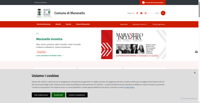 Security scan screenshot of https://www.comune.maranello.mo.it/