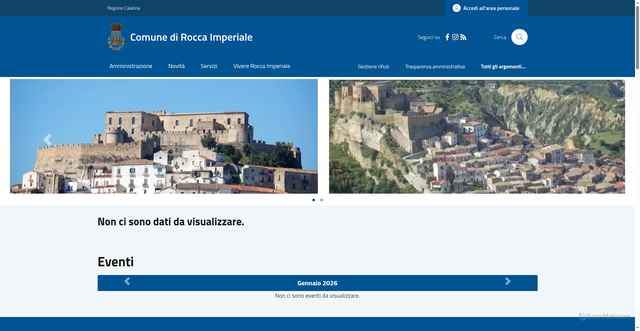 Security scan screenshot of https://www.comune.roccaimperiale.cs.it/