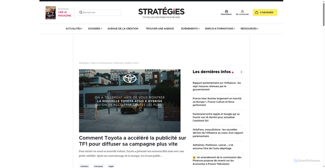 Security scan screenshot of https://strategies.fr