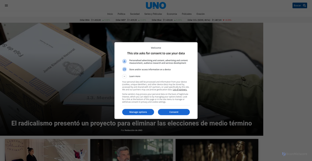 Security scan screenshot of https://www.diariouno.com.ar