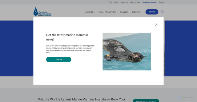Security scan screenshot of https://www.marinemammalcenter.org