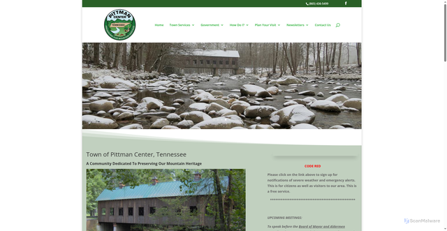 Security scan screenshot of https://pittmancentertn.gov/