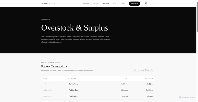 Security scan screenshot of https://warehouse-site.pages.dev/en/warehouse/clearance/