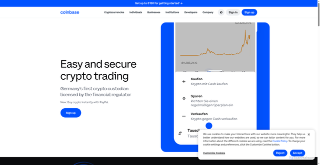 Security scan screenshot of https://www.coinbase.com/