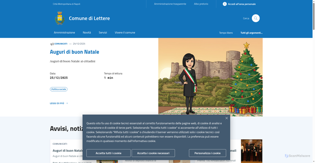 Security scan screenshot of https://www.comune.lettere.na.it/