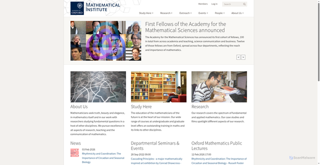 Security scan screenshot of https://www.maths.ox.ac.uk