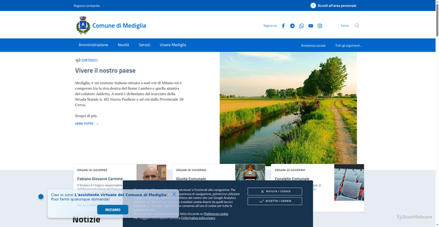 Security scan screenshot of https://www.comune.mediglia.mi.it/