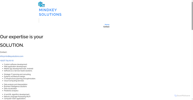 Security scan screenshot of https://mindkeysolutions.com