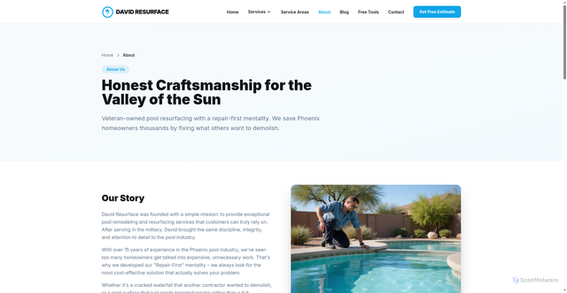 Security scan screenshot of https://lp2601241041-david-resurface-m6rz8v.pages.dev/about/