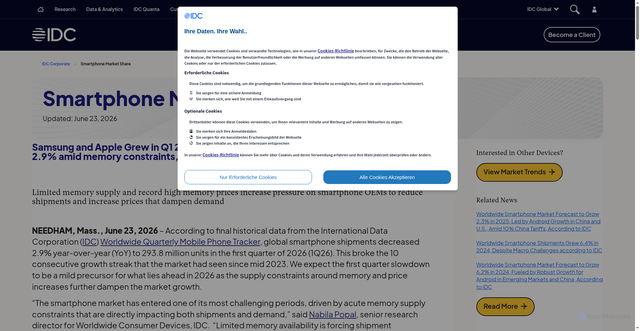 Security scan screenshot of https://www.idc.com/promo/smartphone-market-share/
