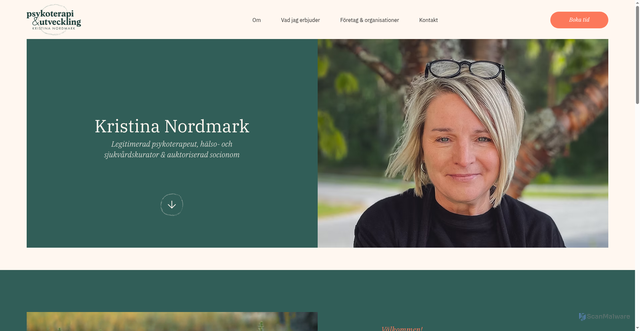 Security scan screenshot of https://kristinanordmark.se