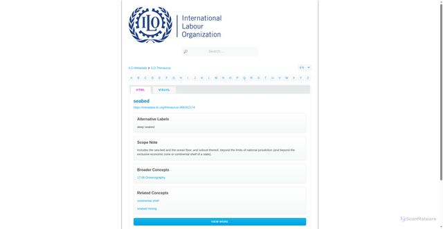 Security scan screenshot of https://metadata.ilo.org/thesaurus/-906352174