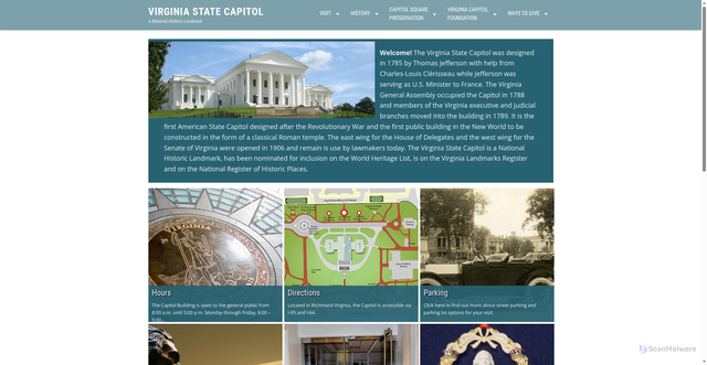 Security scan screenshot of https://virginiacapitol.gov/