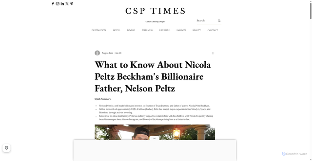 Security scan screenshot of https://www.csptimes.com/post/what-to-know-about-nicola-peltz-s-billionaire-father-nelson-peltz