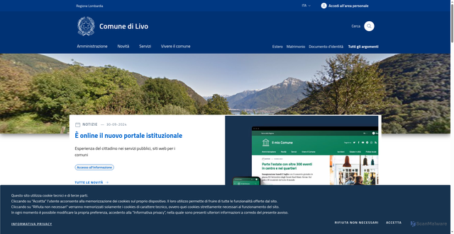 Security scan screenshot of https://www.comune.livo.co.it/