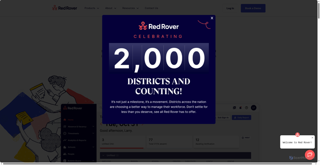 Security scan screenshot of https://www.redroverk12.com