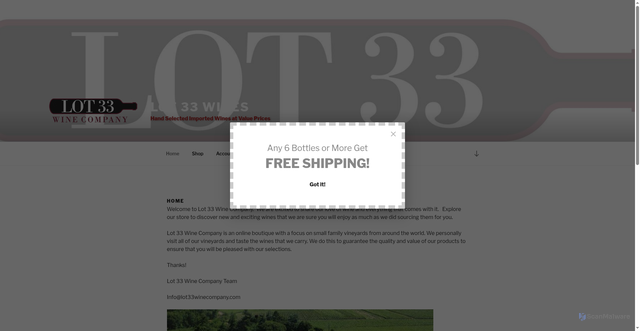 Security scan screenshot of https://lot33wine.com