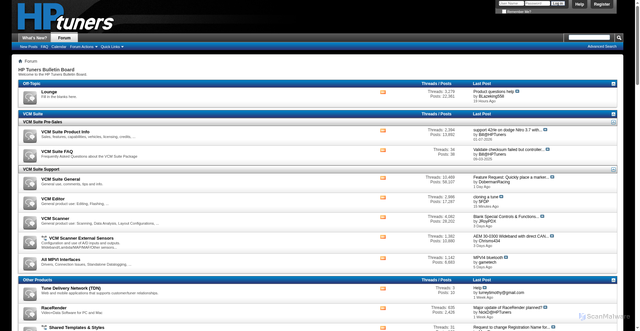 Security scan screenshot of https://forum.hptuners.com
