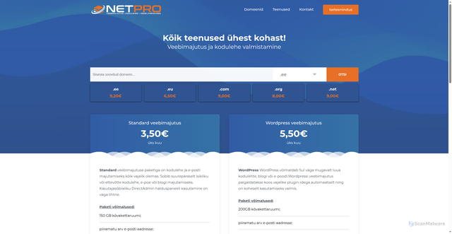 Security scan screenshot of https://netpro.ee/