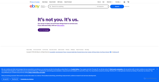 Security scan screenshot of https://sellerstandards.ebay.com