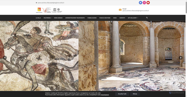 Security scan screenshot of https://www.villaromanadelcasale.it/